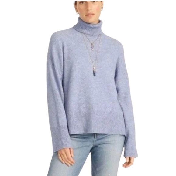 J Crew Coziest Yarn Wool Alpaca Blend Relaxed Fit Turtleneck Sweater Size Medium - Picture 1 of 9
